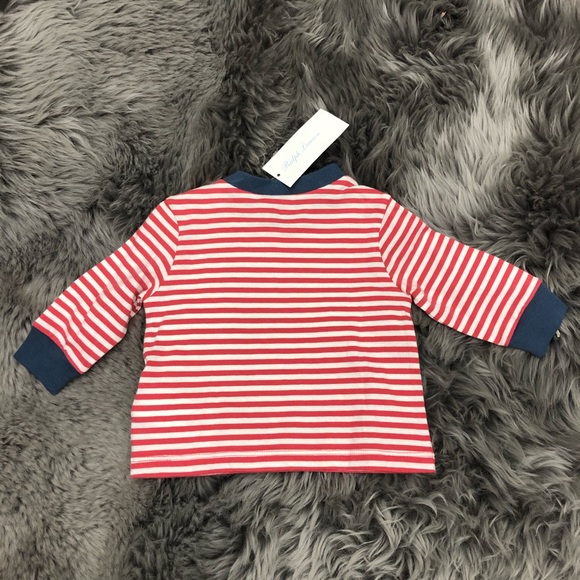 Ralph Lauren Cruise | Striped Long Sleeved Shirt | Red & White | Size 3M - Picture 3 of 3